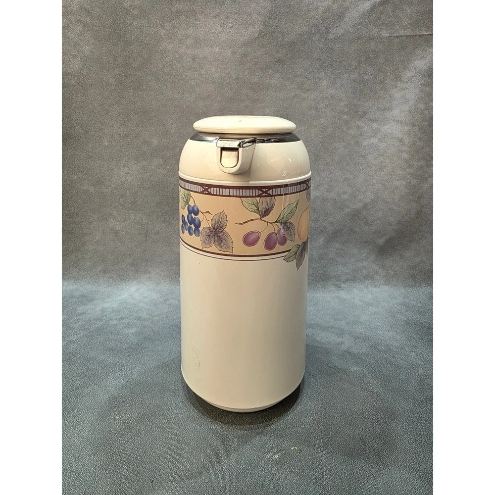 Mikasa Thermal Carafe Fruit Orchard Pears Grapes Coffee Server Insulated Pitcher